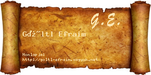 Göltl Efraim névjegykártya